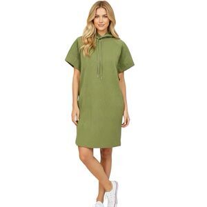 Yitty Fabletics cutout Major Label logo jacquard hoodie dress Sz XL Baddie Green